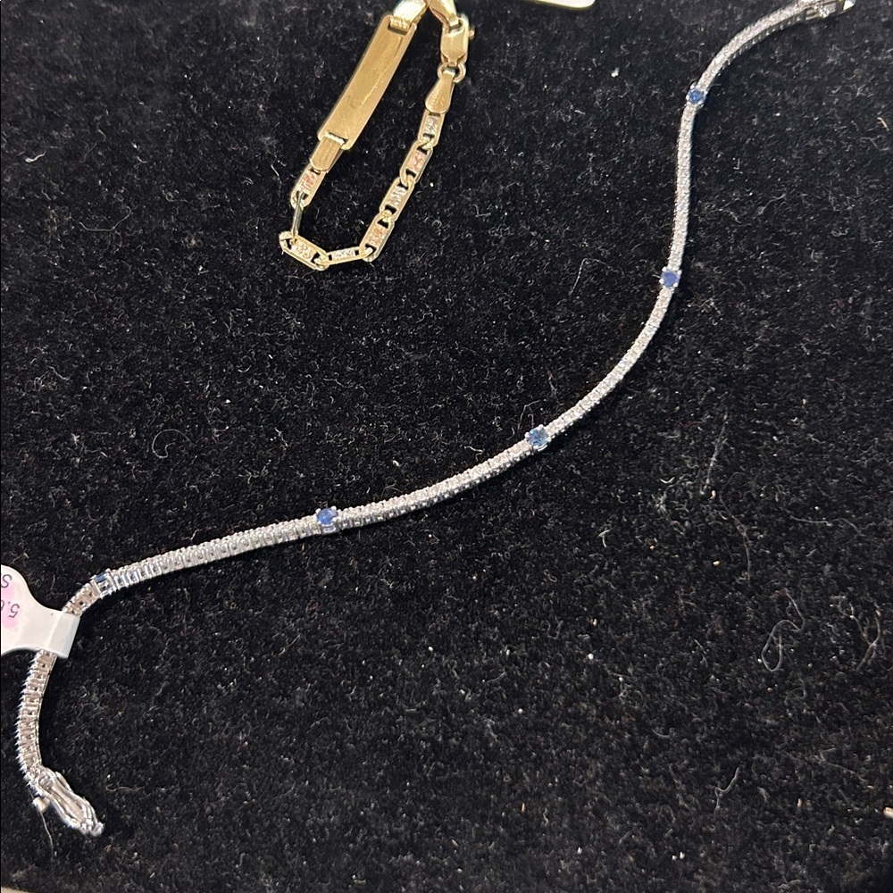 500167 - Natural Diamond and Sapphire Tennis Bracelet